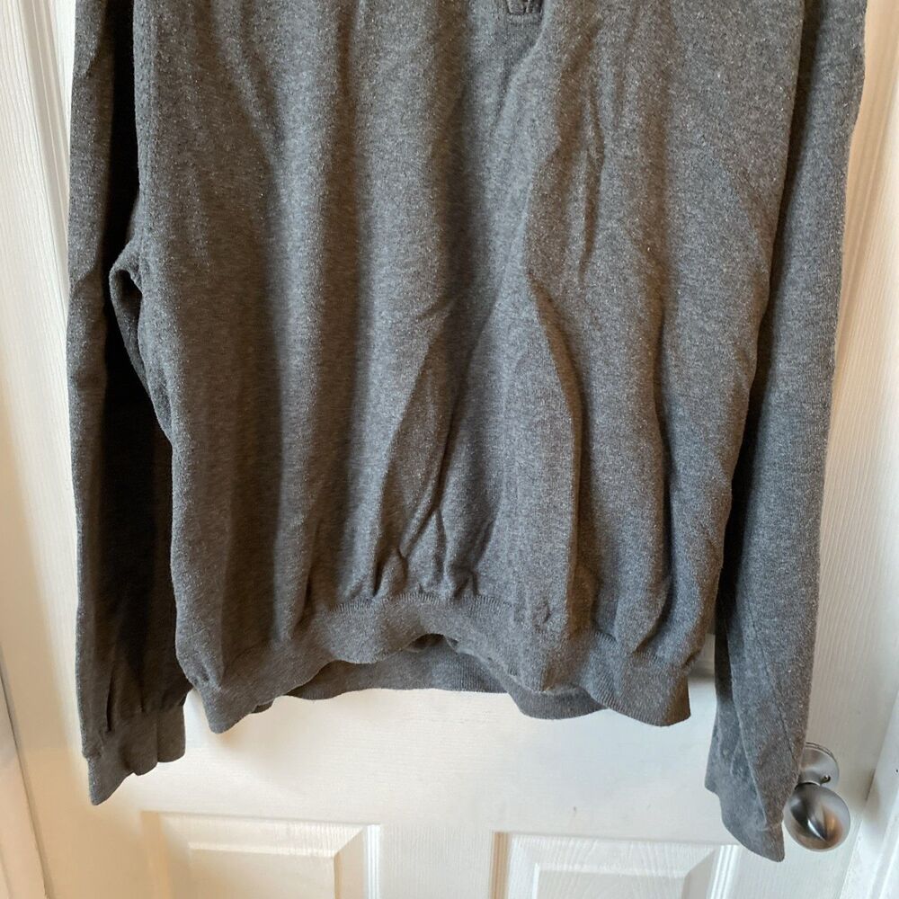 Eddie Bauer Sweater Men’s Size XL Grey 1/4 Zip High Neck Pullover - Picture 4 of 11